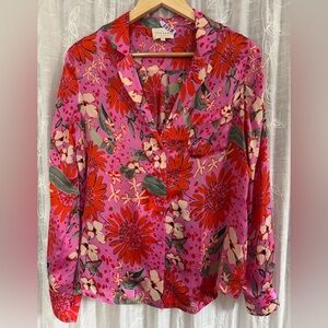Sézane Florence Silk Floral Women's Top